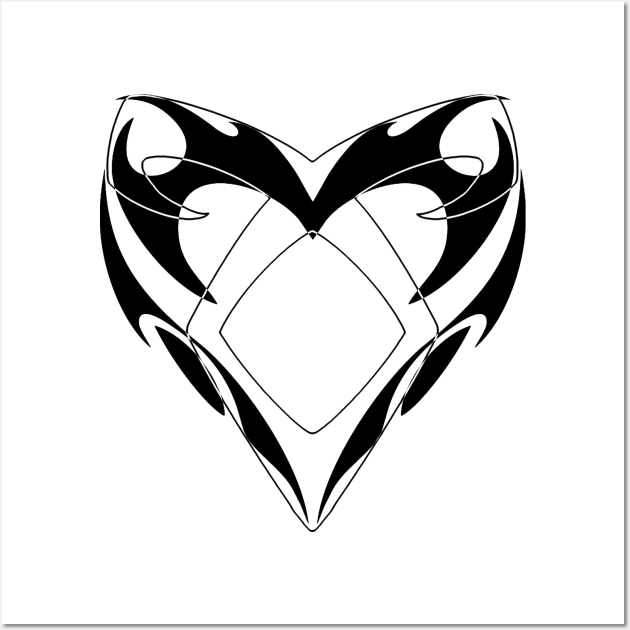 Shadowhunters rune / The mortal instruments - Angelic rune and tribal heart (black and grey) - Parabatai - Mundane - Alec, Magnus, Jace, Clary Wall Art by Vane22april